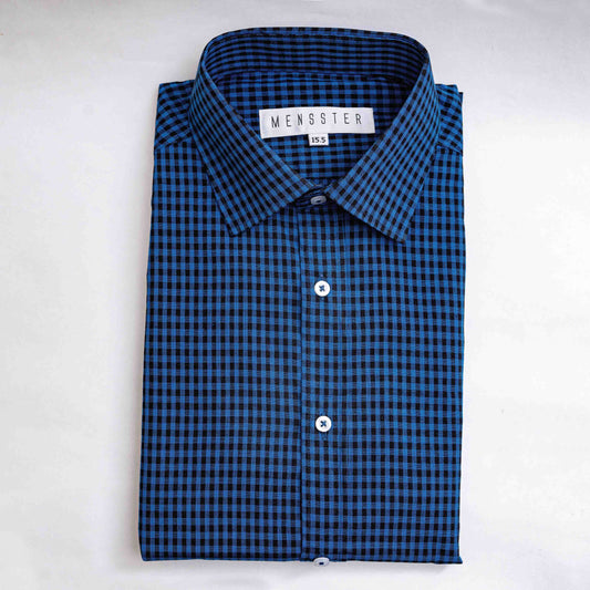 Blue & Black Small Check