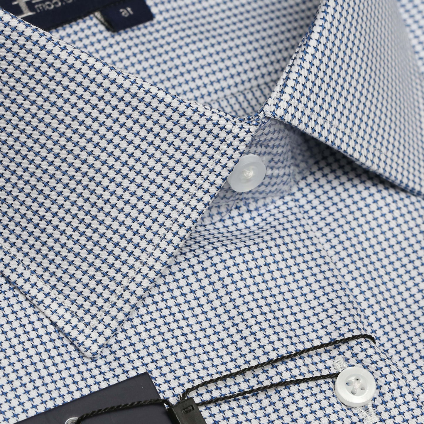 Gray & Blue Pin Check Formal Dress Shirt