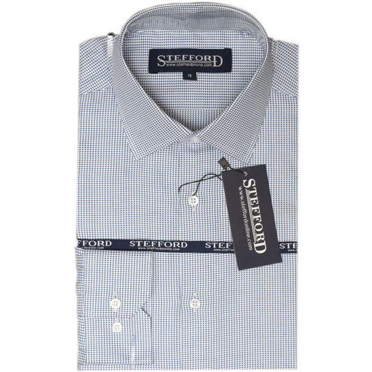 Gray & Blue Pin Check Formal Dress Shirt