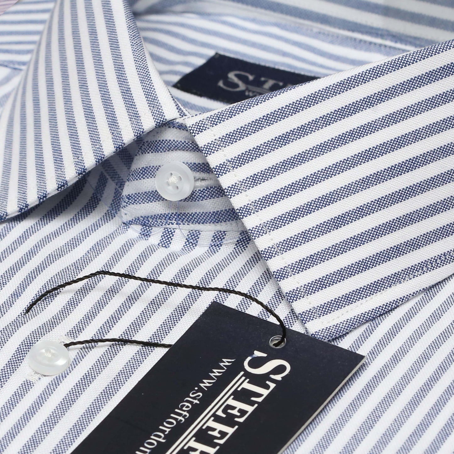 White & Blue Stripe Formal Shirt For Men's