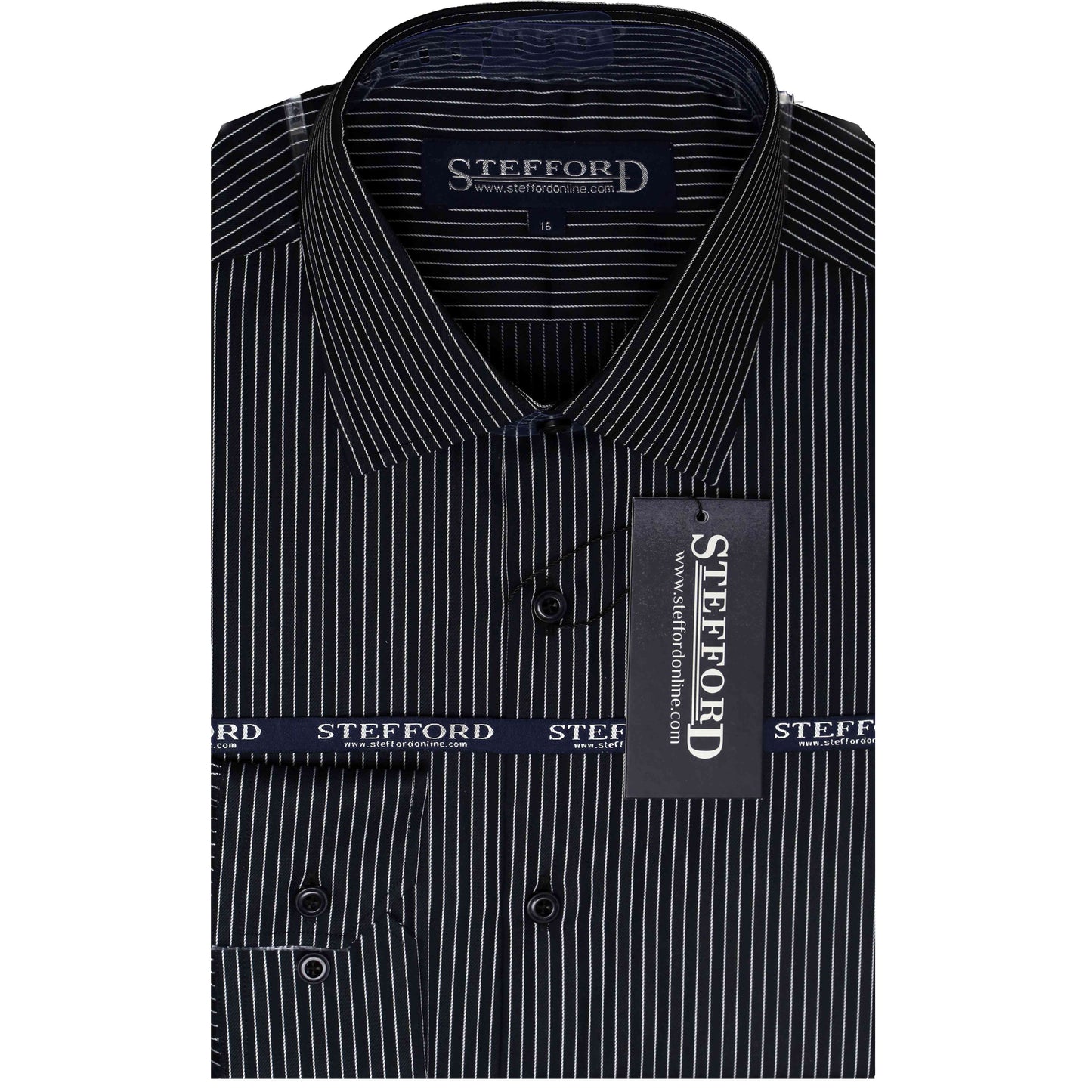 Black & White Stripe Men's Dress Shirt