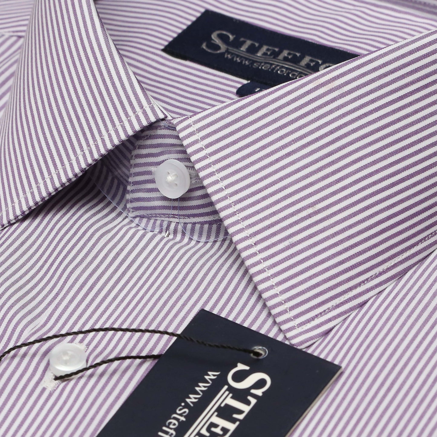 Purple Pinstripe Formal Dress Shirt For Men's