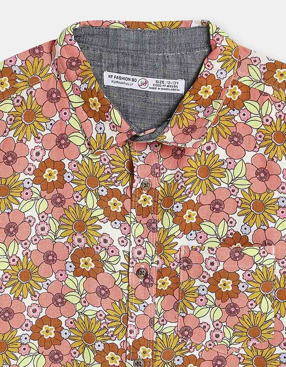 Colorful Flowers Blossom Shirt - Cotton