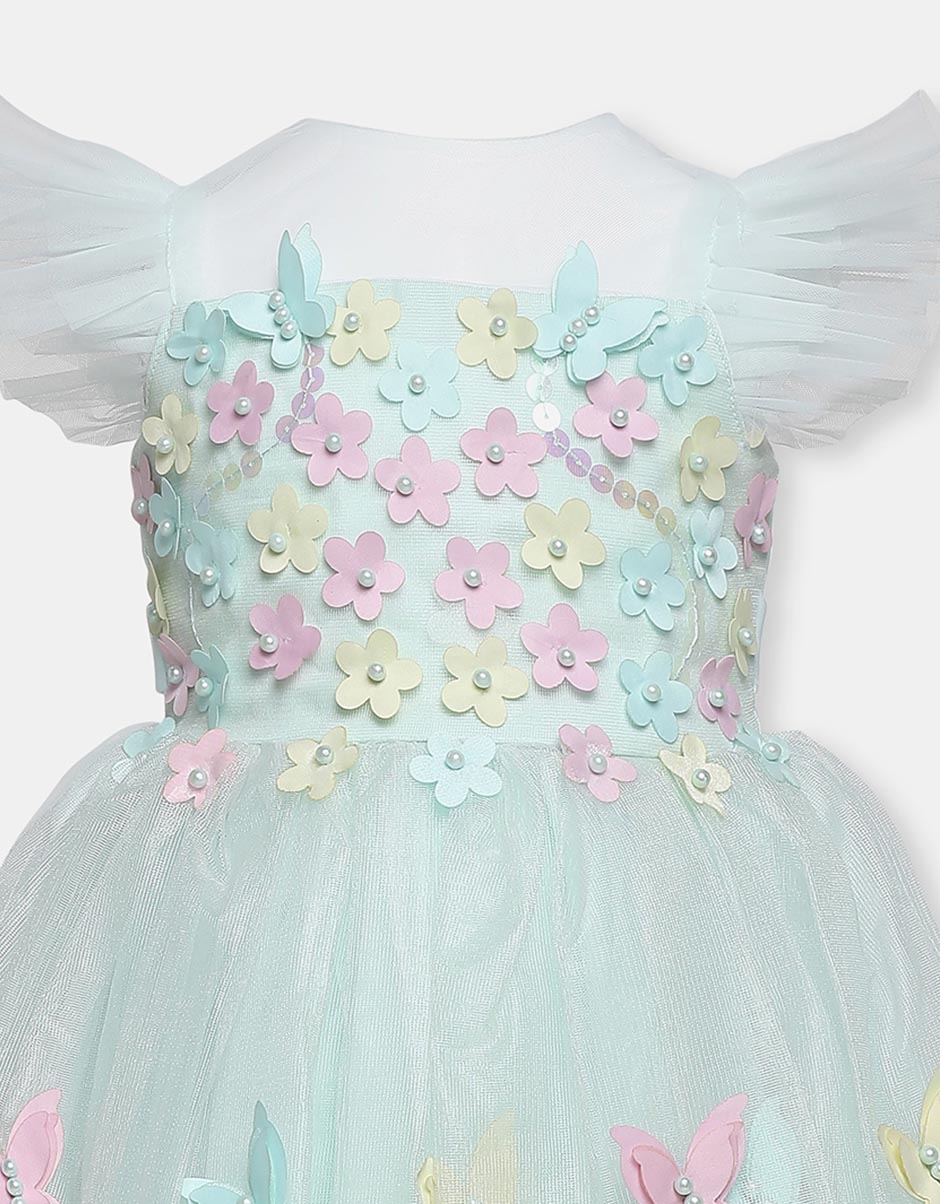 Sky Blue Puffy Frock for Baby Girl