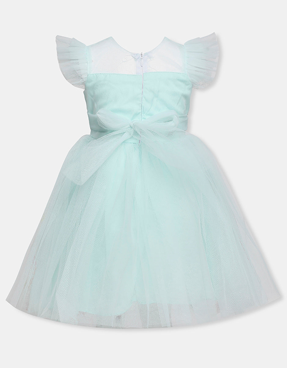 Sky Blue Puffy Frock for Baby Girl