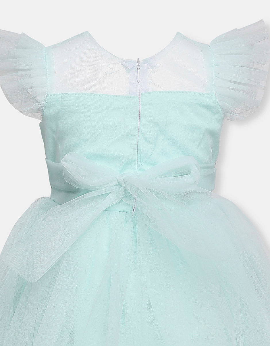 Sky Blue Puffy Frock for Baby Girl